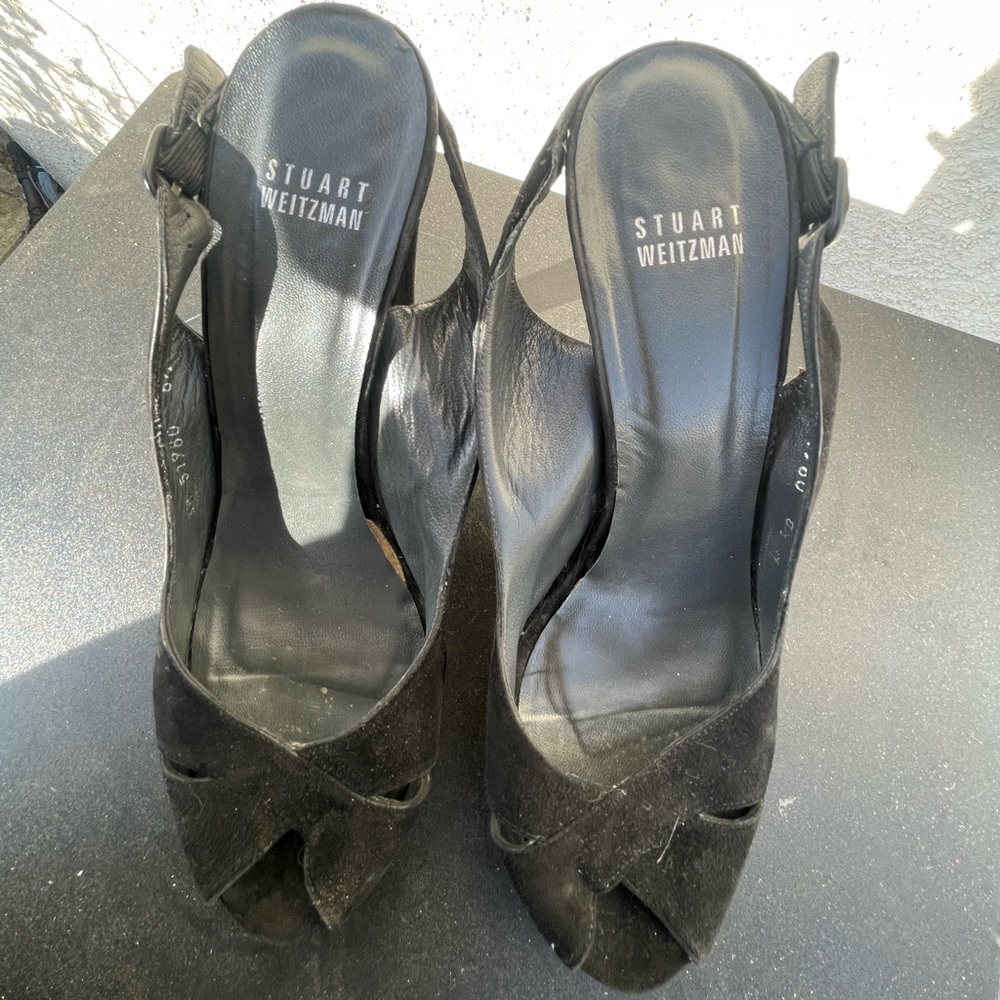 Black suede heels Stuart Weitzman size 8.5